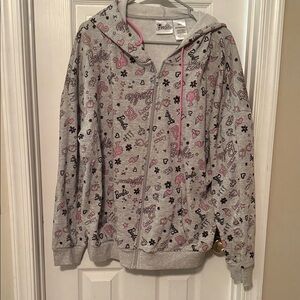 NWOT WOMENS Barbie Gray Hoodie with Pink Accents SIZE 2X